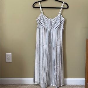 Pink Twill Silver Metallic Empire Waist Dr…